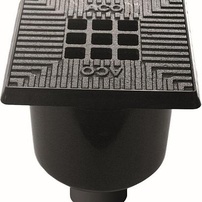 Aco Vloerput + Gietijzer Deksel en gietijzeren rand 20x20cm Ø75 mm 52287