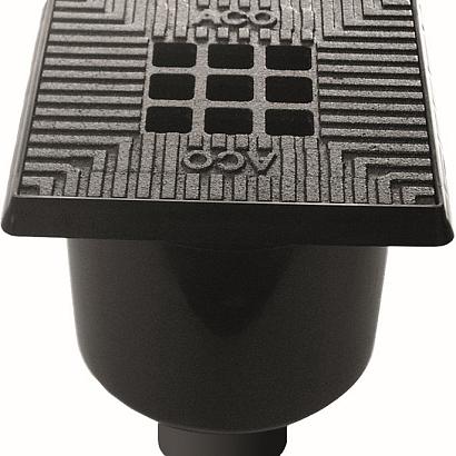 Aco Vloerput bluestone 20x20cm. incl stankslot uitlaat 75-110mm zij-uitlaat