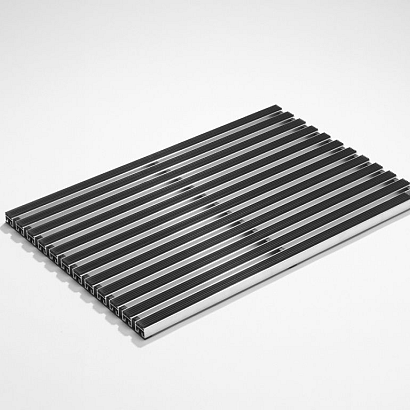 ACO Aluminium met rubberstroken. zwart 50x100x6.2