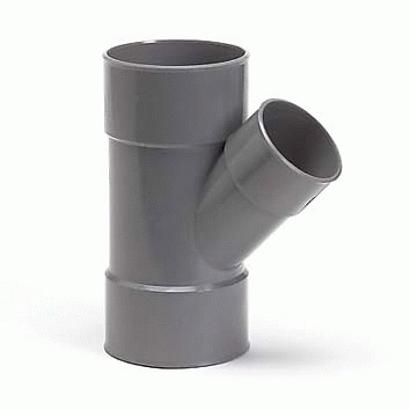 PVC 075 Y stuk 45° 3xL-75mm