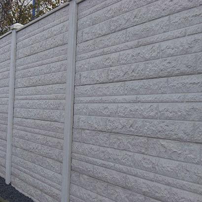 Betonplaat Dubbelzijdig Rotsmotief 184x36x4.8cm Grijs-Wit