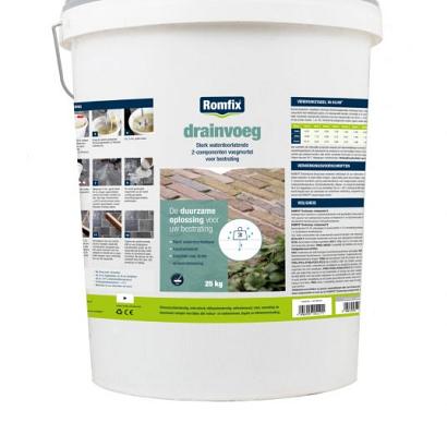 Romfix Drainvoeg Voegmiddel 25 kg Steengrijs