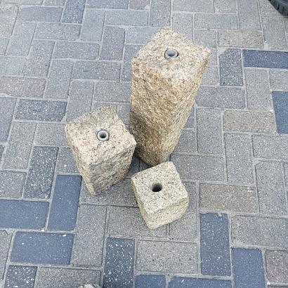 Restpartij Fonteinset3 Graniet geel 15x15x 20-35-50cm (Uitlopend) OW2019