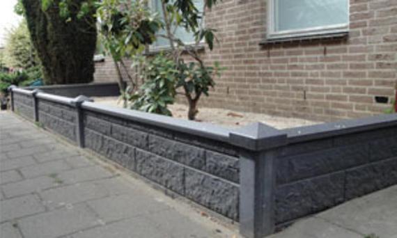 Betonnen afdekmuts Hoek t.b.v. de betonpalen Antraciet
