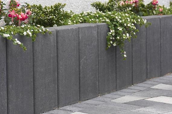 Blokjesband Palissadeband Recht 8x35x50cm Antraciet