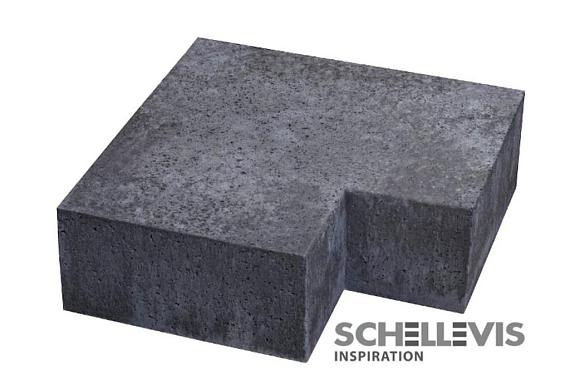 Schellevis Traptrede hoekstuk (massief) buiten 90° Grijs 37x15
