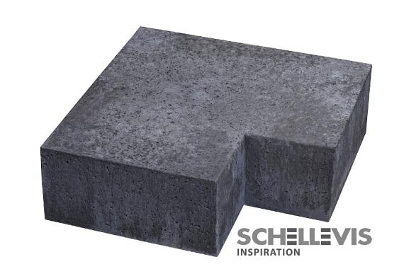 Schellevis Traptrede hoekstuk (massief) buiten 90° Carbon 40x20