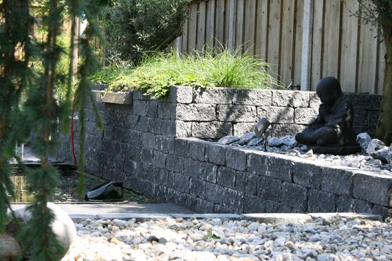 Wallblock Tumbled 12x12x30cm Antraciet