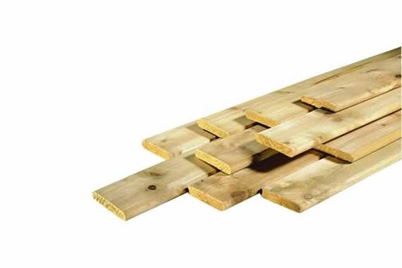 Plank geschaafd grenen met afgeronde hoek 16x140x3600mm