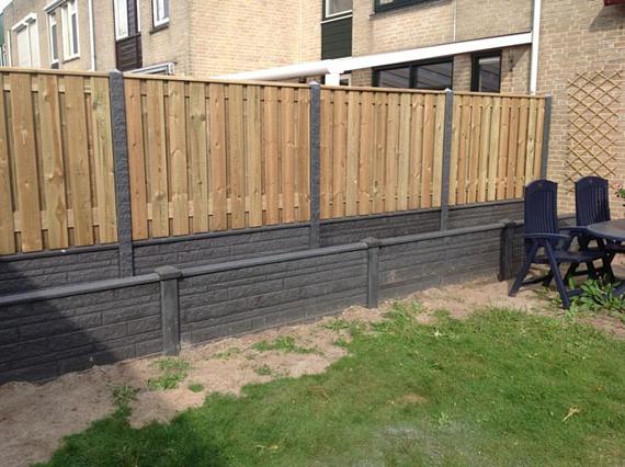 Betonpaal granietmotief diamantkop hoekpaal 10x10x275cm Antraciet