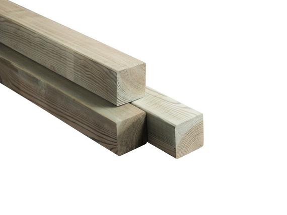 Paal Grenen 120x120x3000 mm geschaafd
