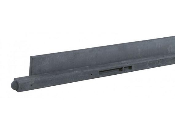 Betonpaal glad ronde kop 3-sponning 10x10x310cm Antraciet (2 onderplaten van 26cm)