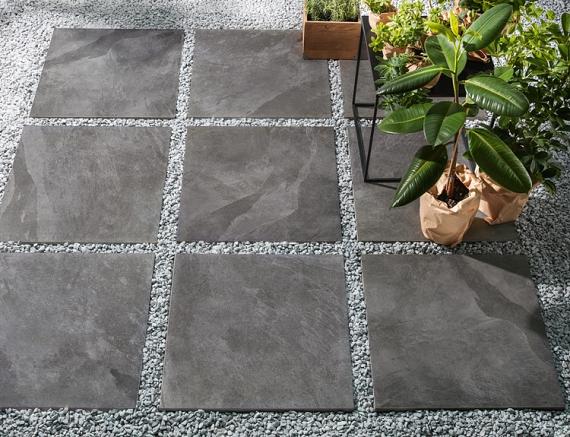 GeoCeramica 60x60x4 cm Tracks Mustang Dark