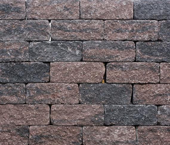 Wallblock Tumbled 12x12x30cm Brons