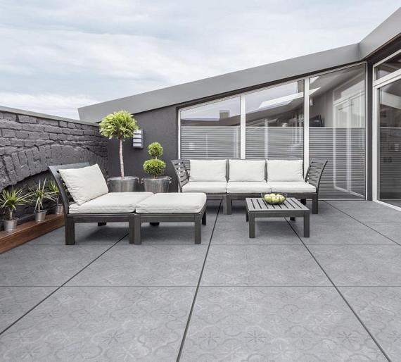 GeoCeramica 80x80x4 cm Impasto Grigio Decor