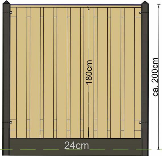 Scherm Superieur 180x180 cm 23 planks