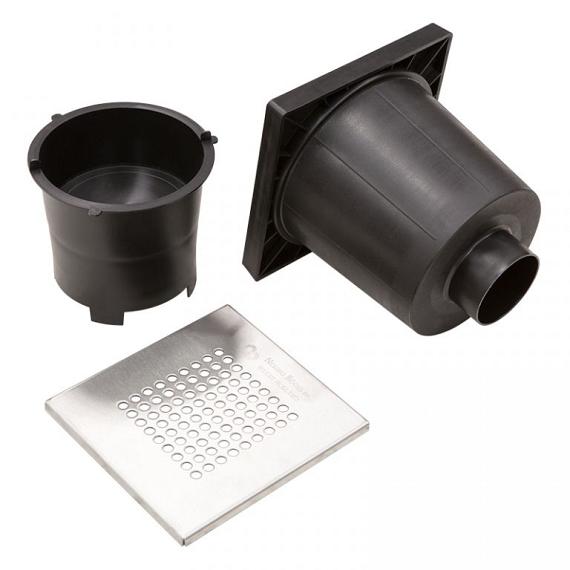 Kolk Vloerput + RVS Deksel 20x20cm Ø75 mm