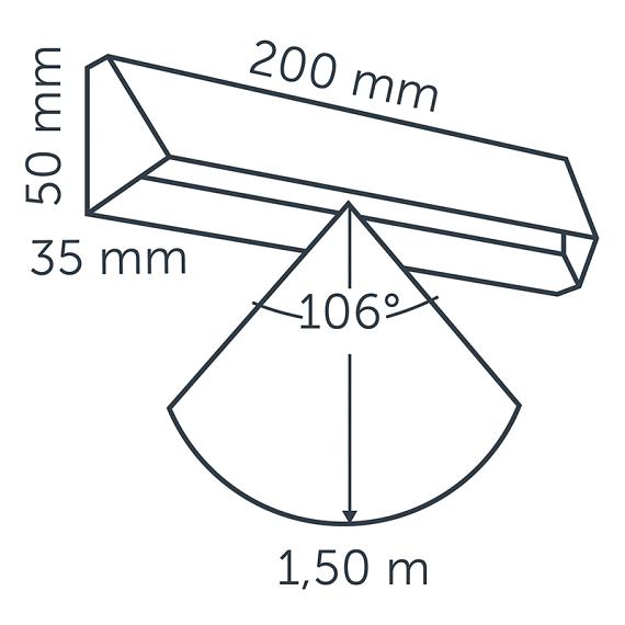 In-lite Wedge Slim Dark Wall 12V 1W LED Alu Dark Grey Warm White