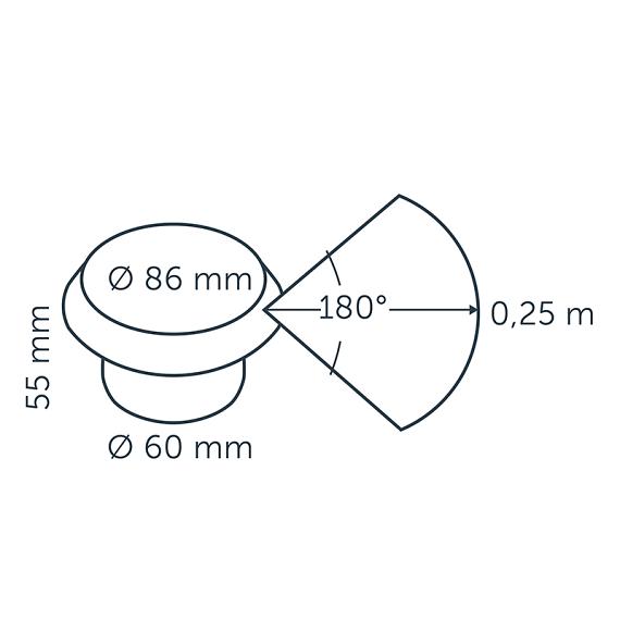 In-lite Puck 60 Dark 12V-1.5W LED Ø60mm Warm White diffuse Ring 86mm