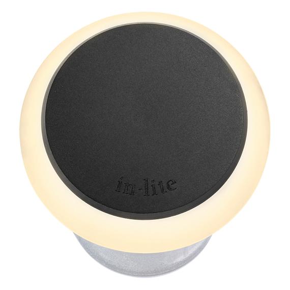 In-lite Puck 22 Dark 12V-0.6W LED Ø22mm Warm White diffuse Ring 34mm