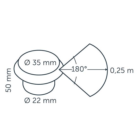 In-lite Puck 22 Dark 12V-0.6W LED Ø22mm Warm White diffuse Ring 34mm