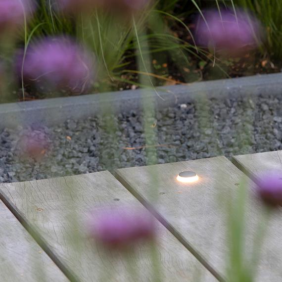 In-lite Puck 22 Rose Silver 12V-0.6W LED Ø22mm Warm White diffuse Ring 34mm