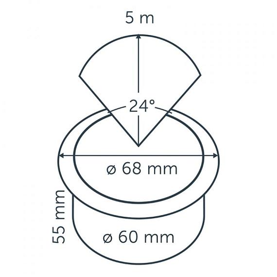 In-lite FLUX 60 (NEW) Integrated 12V-2W LED RVS Ø60mm WW