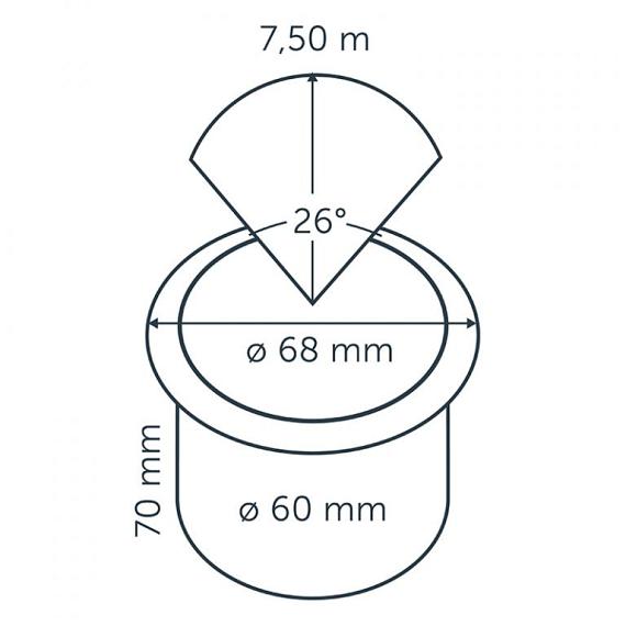 In-lite Big FLUX 60 Integrated 12V-3W LED RVS Ø60mm WW