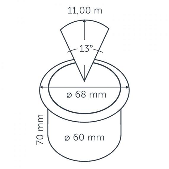 In-lite Big FLUX Narrow 60 Integrated 12V-3W LED RVS Ø60mm WW