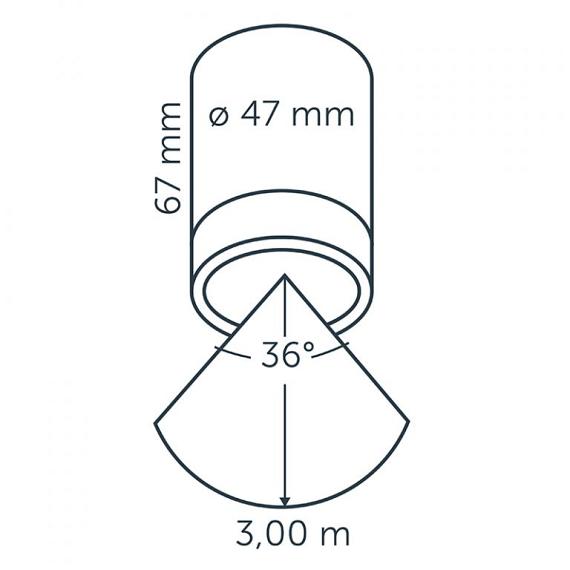 In-lite Mini SCOPE Ceiling Surface 12V-1W LED Black Warm White