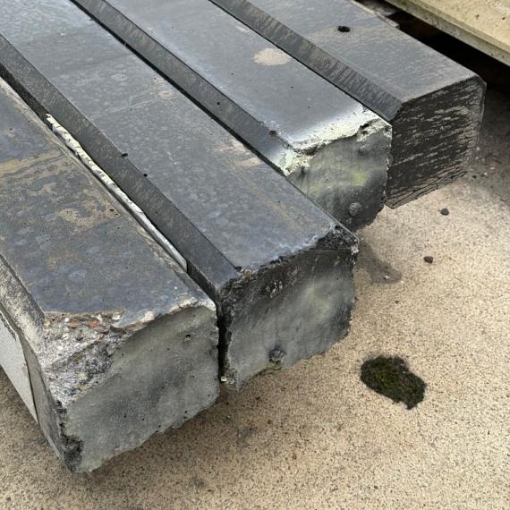 Restpartij Betonpaal glad vlakke kop eindpaal 10x10x180cm Antraciet - Vergrijst