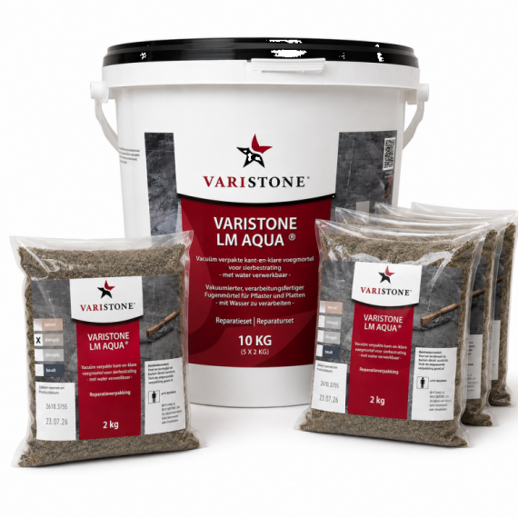 Varistone Voegmiddel LM Aqua Reparatieset Zilvergrijs 10kg (5 zakjes á 2 kilo)