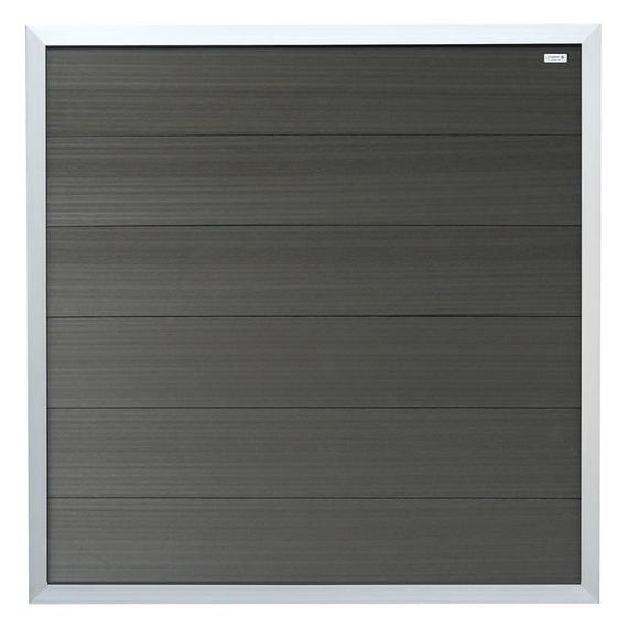 WPC Forte Antraciet Scherm met aluminium kader 180x180cm