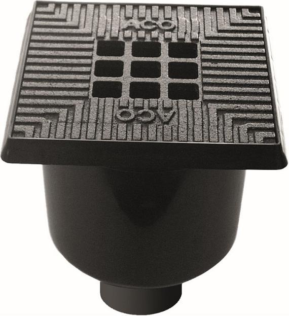 Aco Vloerput bluestone 20x20cm. incl stankslot uitlaat 75-110mm zij-uitlaat