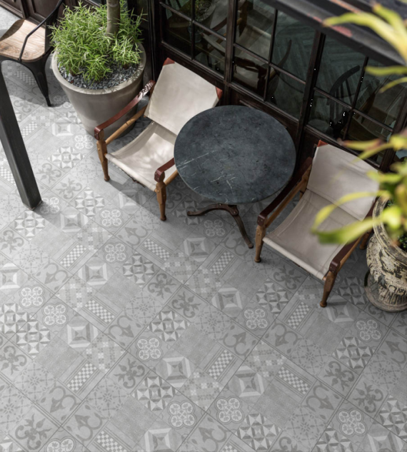 GeoCeramica Design 60x60x4 cm Mosaik Grey