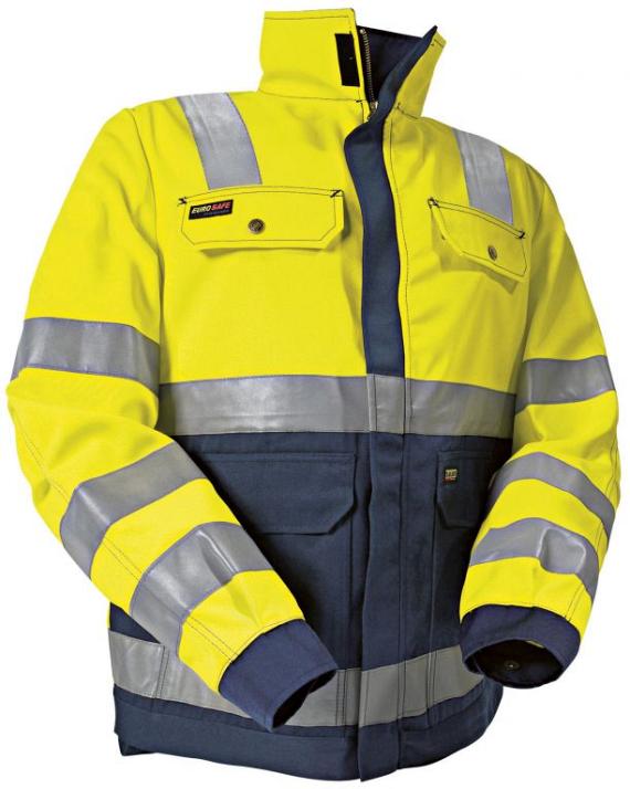 Restpartij Dames Jas Ongevoerd High Vis 402618043389S Geel-Marineblauw mt. S  (uit de collectie) OW2018