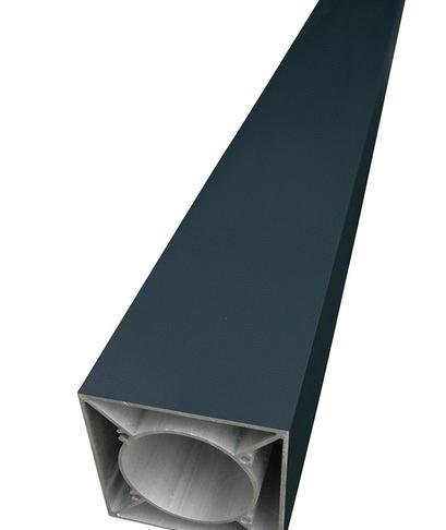 Alu Paal 1830x90x90 mm Zilver RAL9006 tbv IdeAl en SeriAl scherm