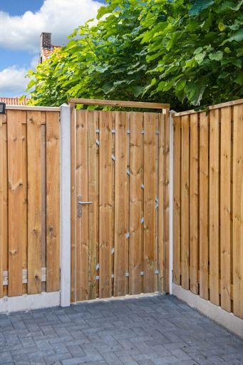Tuindeur Privacy Grenen groen geïmpregneerd 100x195 cm incl rvs deurbeslag en een cilinderslot