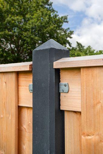 Betonpaal 10x10x220 cm Gecoat Antraciet Tussenpaal