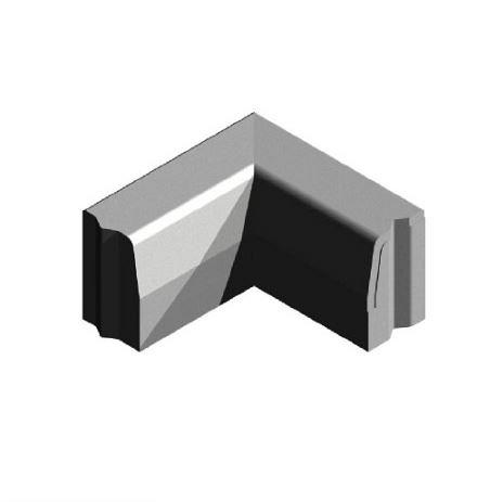 Hoekstuk 13-15x25 cm 90 gr. inwendig vb grijs
