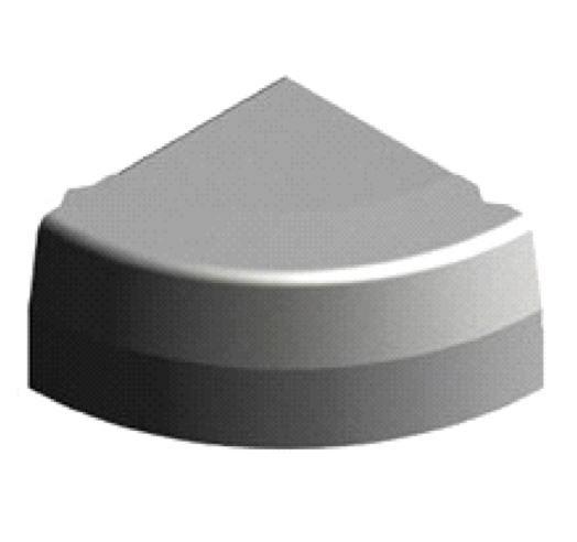 Hoekstuk-Hoekblok 13-15x25 cm uitwendig rond R=0.45 vb grijs