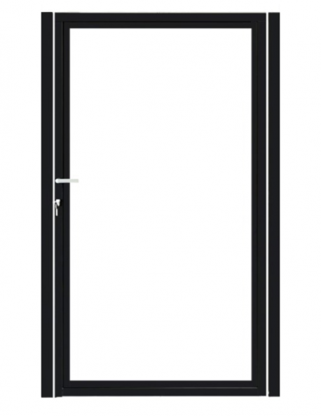Enkele stalen Poort, zwart Gepoedercoat incl. hang en sluitwerk  180x125cm.