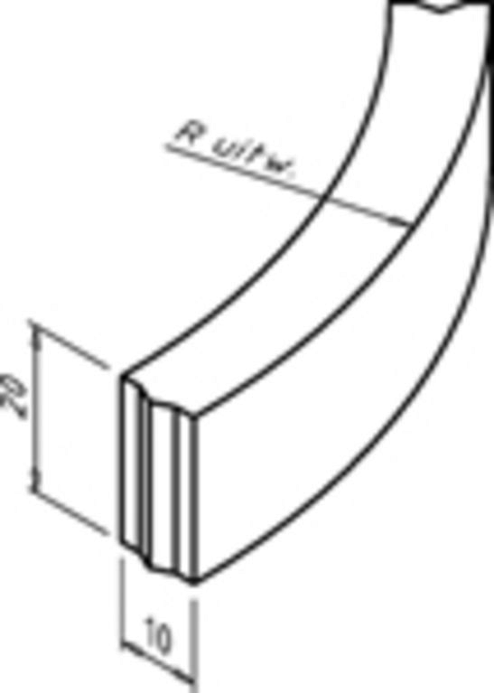 Bochtband 10x20x78.5 cm R=12 Antraciet  HD