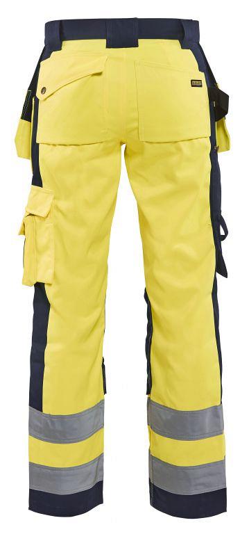 Dames Werkbroek High vis 154318043389C34 High Vis Geel-Marineblauw mt. C34