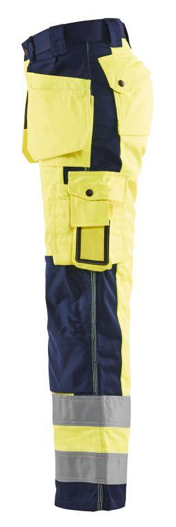 Dames Werkbroek High vis 154318043389C34 High Vis Geel-Marineblauw mt. C34