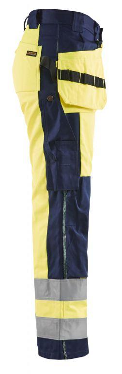 Dames Werkbroek High vis 154318043389C34 High Vis Geel-Marineblauw mt. C34