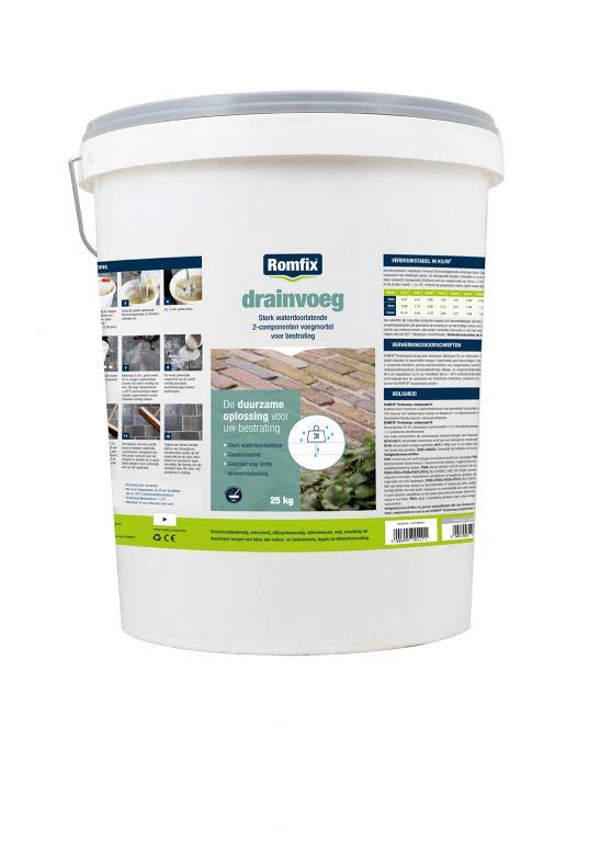 Romfix Drainvoeg Voegmiddel 25 kg Steengrijs